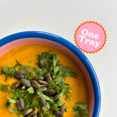 One Tray Butternut Squash & Peanut Butter Soup